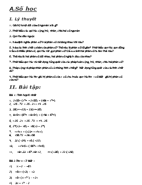 Đề ôn tập học kỳ 2 môn Số học Lớp 6